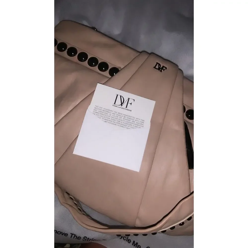 Diane Von Furstenberg Lamb  Leather Studded Bag like new maribelle spring boho